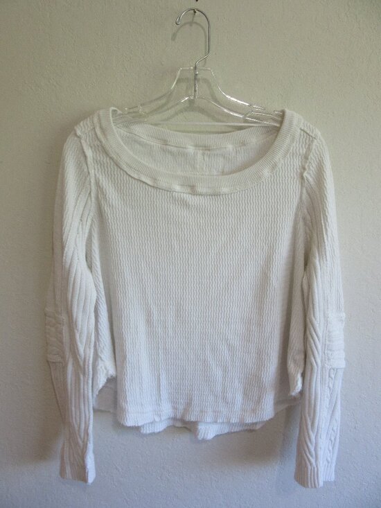 We The Free Sweaters - We The Free White Knit XS Round Neck Long Sleeve Sweater